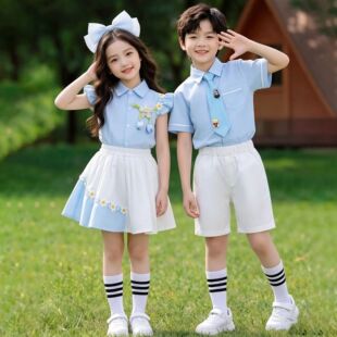 六一儿童节合唱演出服幼儿园表演服小学生英伦毕业照班服夏季园服