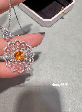 18K金～芬达石镂空蕾丝古典宫廷风 项链 订金