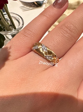 时尚简约18k金钻石戒指