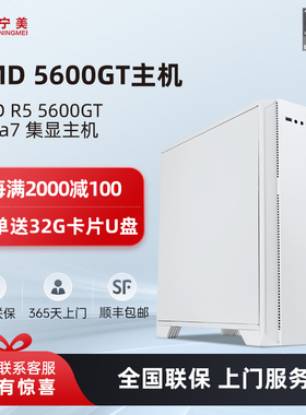 宁美国度AMD R5 5600GT/5700G/8600G/8700G游戏组装台式电脑整机