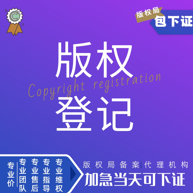 江苏作品版权登记数字藏品加急注平面广告设计