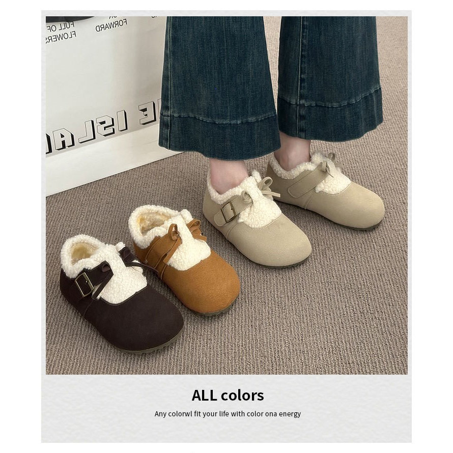 冬季加绒内增高软底女棉鞋