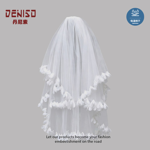 DENISO花朵头纱领证白求婚头纱