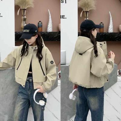 高级感女式短款工装夹克