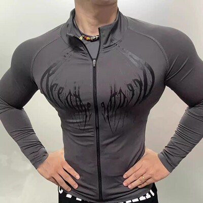 Breathedivinity美式男女运动健身修身速干弹力休闲拉链长袖开衫