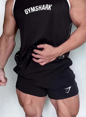 GYMSHARK TECH速干夏季健身短裤男宽松透气跑步运动训练五分裤