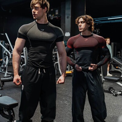 GYMSHARK ONYX 5.0高品超级英雄无缝高弹立体标紧身速干短袖背心
