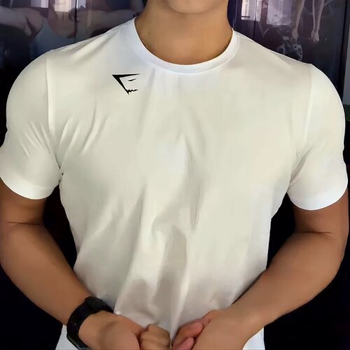 Gymshark critical短袖棉修身健身男T恤运动休闲训练弹力棉显身材