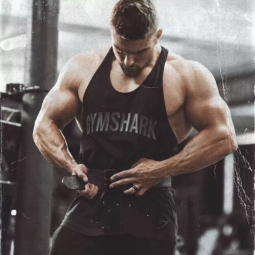 GYMSHARK工字背心弹力棉肌肉男健身运动训练字母吊带背心