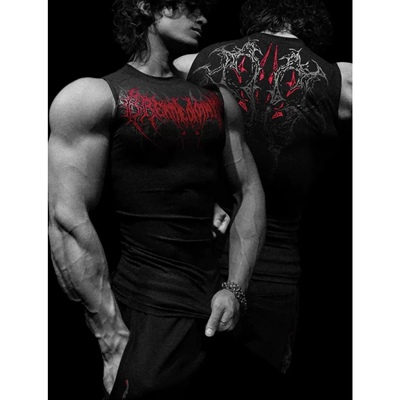 Breathedivinity美式新款男士修身显肌肉训练运动高弹力健身背心