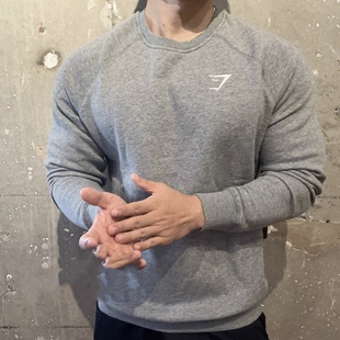 圆领刺绣卫衣 男女宽松薄绒运动健身长袖 超牛Gymshark Crest春秋季