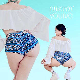 波西米亚风电臀短裤 NIKIYAYOUNG Twerk Pro 民族风条纹Afro钢管