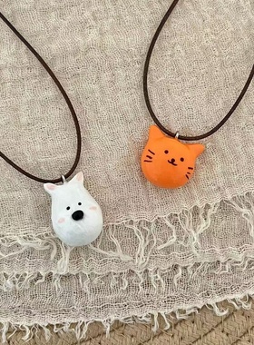 Hellosoki手作石塑粘土项链