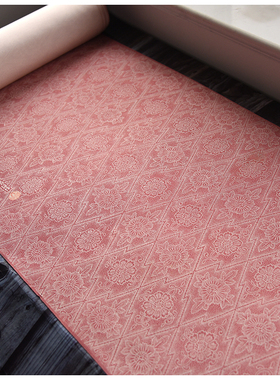 特进口中古正绢真丝奶茶红传统小纹反物布料口金荷包零料旗袍汉服