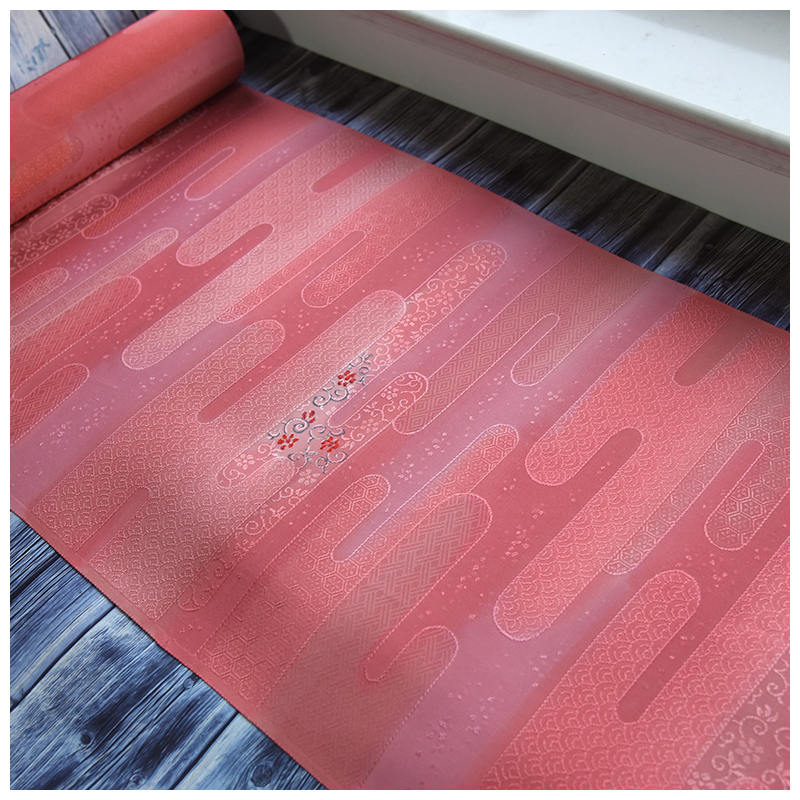 正绢真丝荷包口金晕染花枝小纹