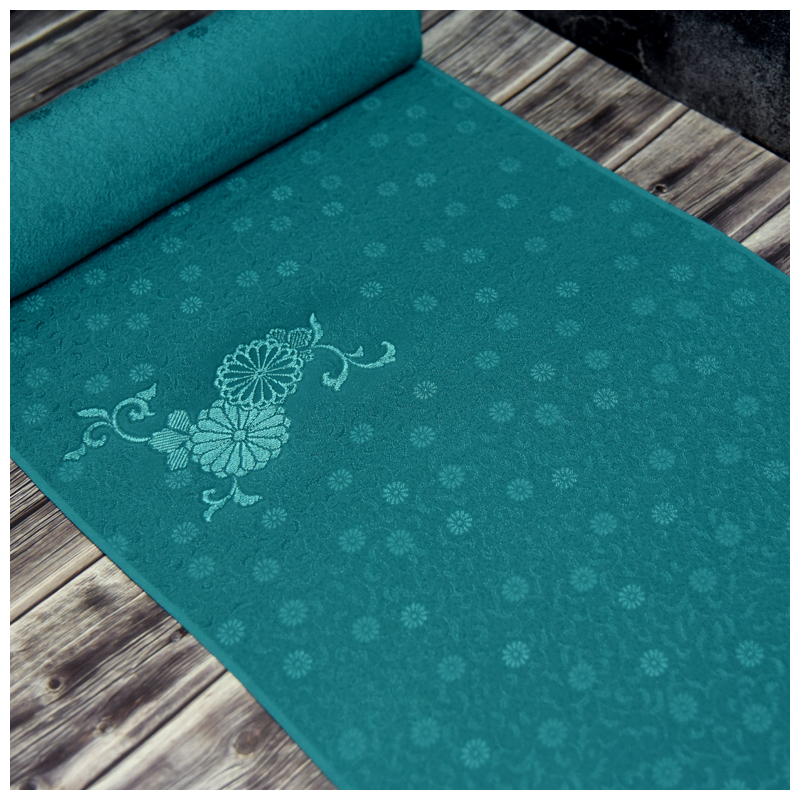 日本中古孔雀绿羽尺布口金真丝