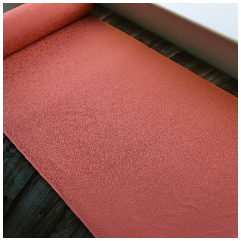 正绢真丝橘粉花枝小纹布料口金包