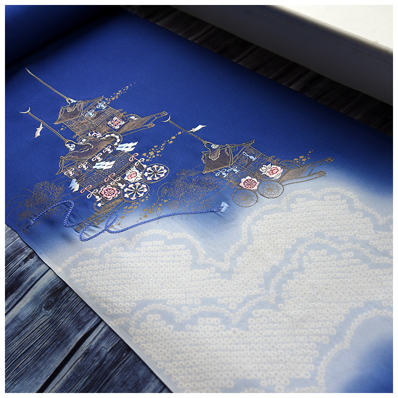 正绢真丝旗袍日式花车付下反物整