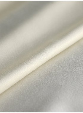 进口中古正绢真丝米白色无地反物布料荷包口金包零料汉服旗袍面料
