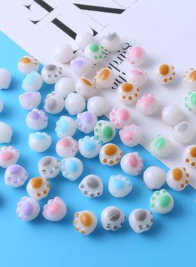 DIY可爱竖孔猫爪珠散珠子手链绕指柔串珠材料手工编织diy饰品配件