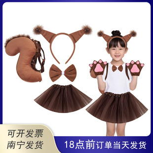 新款 高端可爱小松鼠耳朵头箍舞蹈动物卡通儿童发卡演出小松鼠发箍