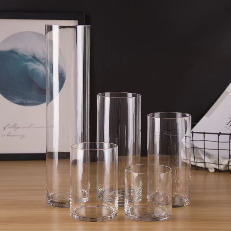 特大玻璃花瓶直筒透明客厅落地