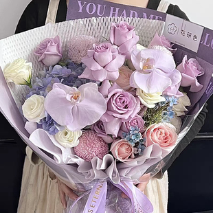 莫奈花園復(fù)古油畫花束杭州上海蘇州廣州北京同城生日花束送女友