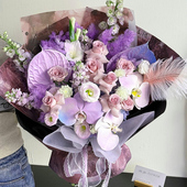 上海鲜花同城速递郁金香玫瑰混搭花束生日爱情杭州实体花店配送