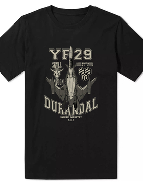 经典动漫周边 超时空要塞Macross男女款日系休闲圆领短袖T恤黑色