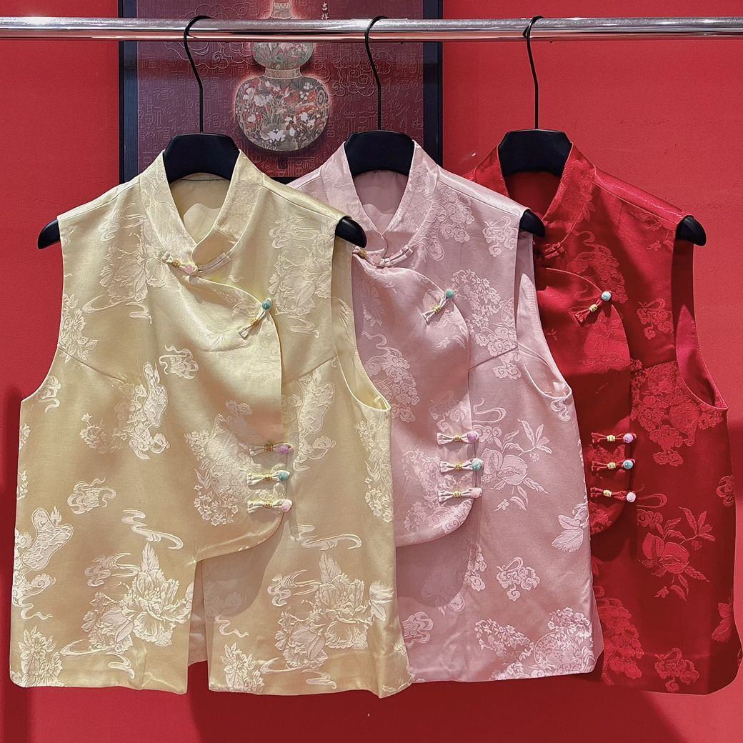 26年早春上新！新中式优雅气质国风盘扣马甲,女装/女士精品,马夹,淘宝优惠券,粉丝福利购,淘宝优惠卷