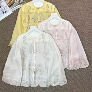 2026夏上新！双层桑蚕丝欧根纱上衣，自带通透感小衫