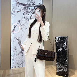 两件套套装 高腰阔腿裤 钉珠绣花外套 早春上新