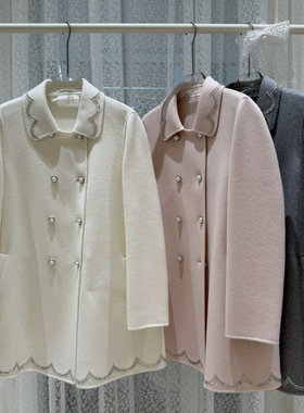 冬上新通勤百搭翻领双排扣羊毛外套（含10羊绒）