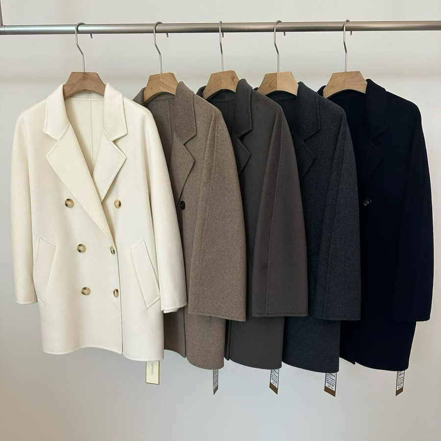 冬上新长双排扣经典永不过时羊毛外套（含90绵羊毛）