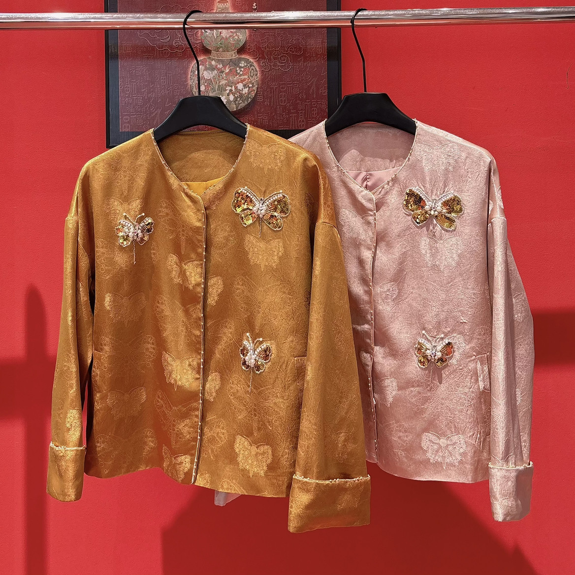 26年早春！早春上新！高级感重磅蝴蝶刺绣'国风短外套,女装/女士精品,时尚套装,淘宝优惠券,粉丝福利购,淘宝优惠卷