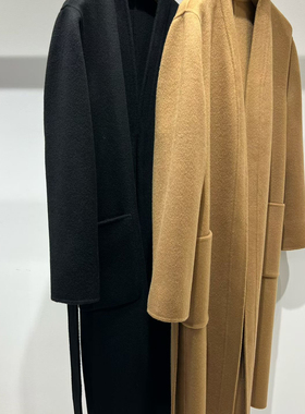 冬上新大牌极简韩系时尚羊毛外套(配腰带)（含50%羊毛）(50%羊绒)