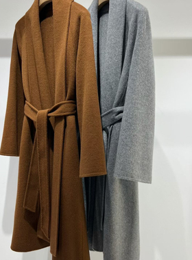冬上新新气质设计感长款羊毛外套(含70%绵羊毛）（含30%羊绒）