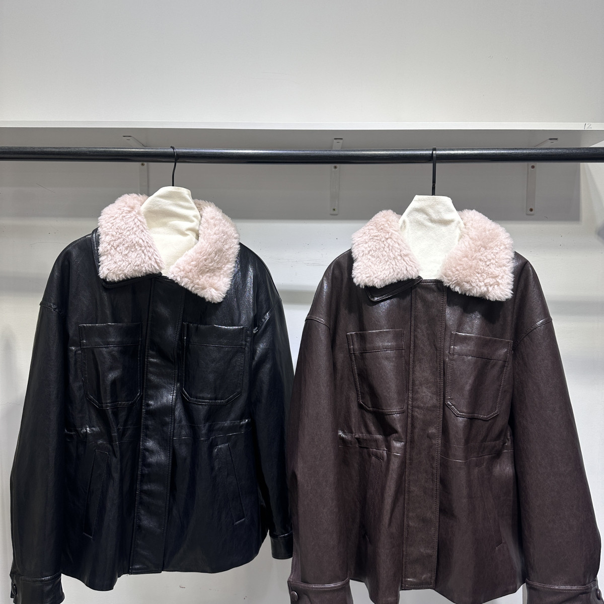 冬上新绵羊皮革鹅绒中长款保暖羽绒服外套(配可拆真羊毛毛领)