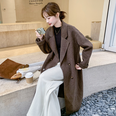 顺丰现货   新款春秋加厚夹棉毛呢大衣女风衣女外套女