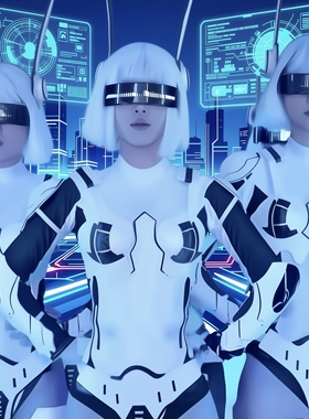 科技感未来女战士演出假发白色短直发波波头gogo赛博星际假发女