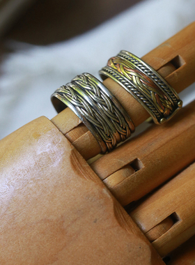 复古潮流黄铜纯手工铜戒指