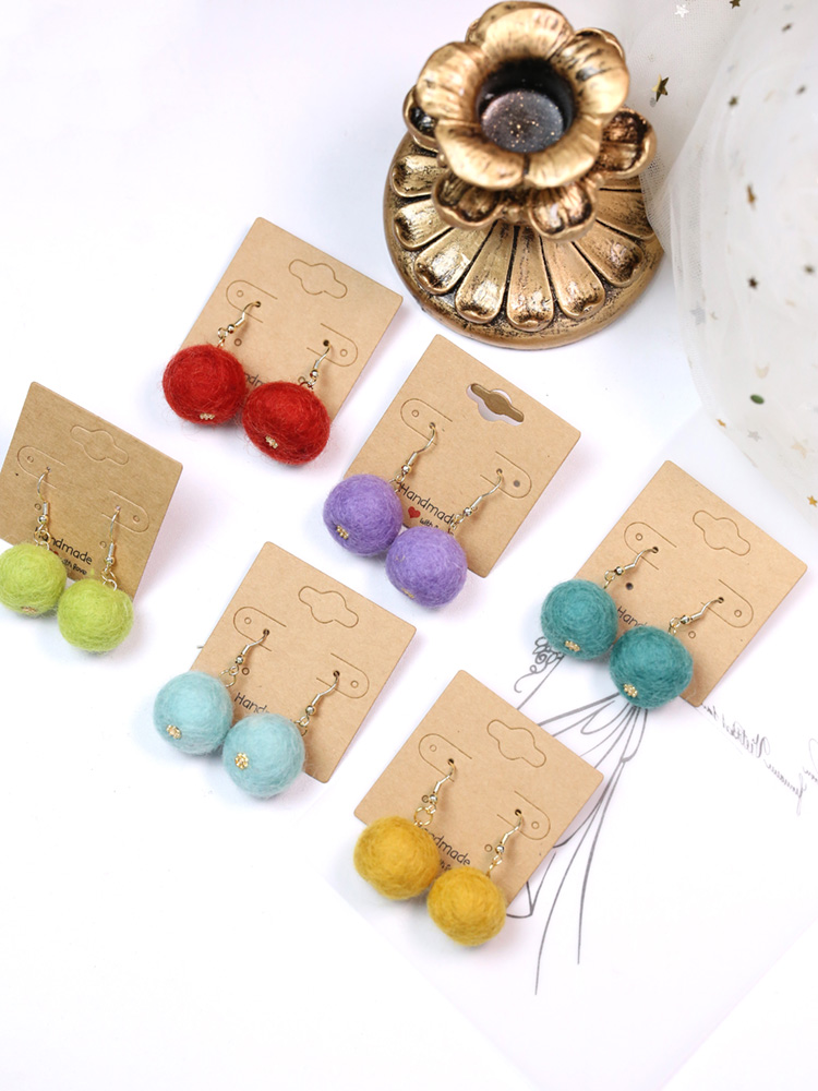 ins彩色毛球羊毛毡925女生戳戳乐