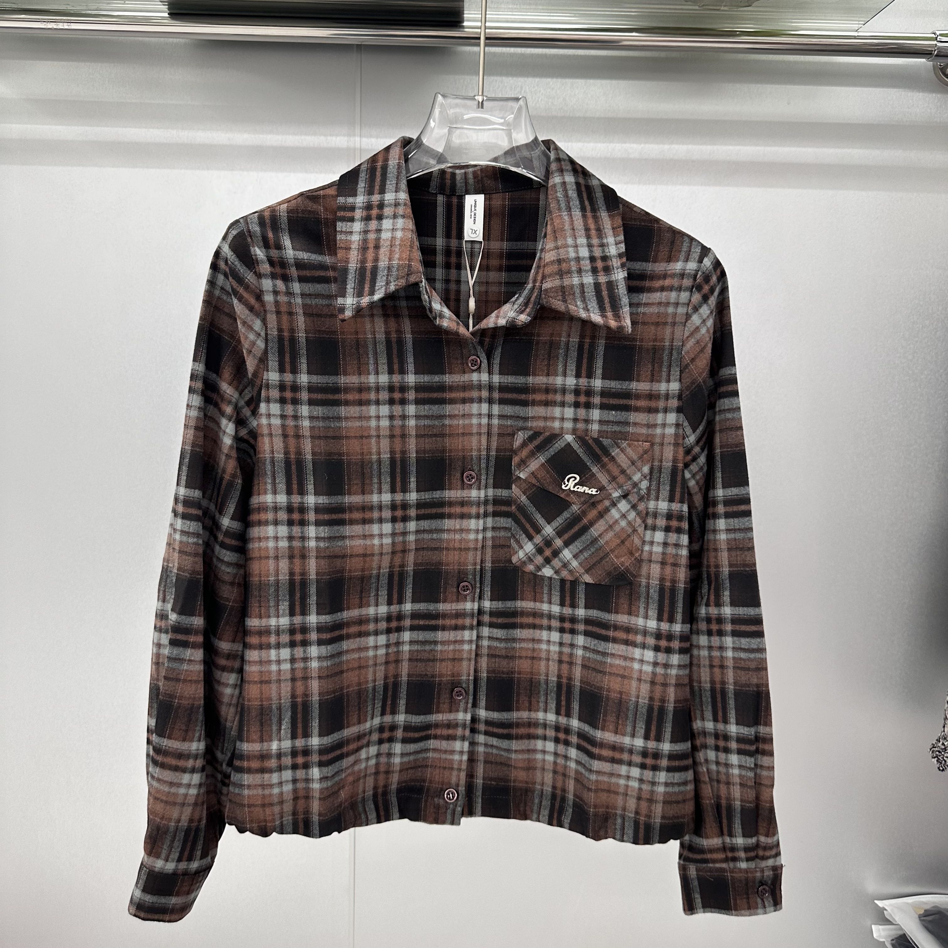 鑫远傲88B-09专柜正品新款秋季女装翻领格子妈妈装打底衬衫上衣09