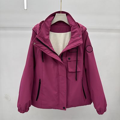 25A22专柜正品新款秋冬季女装时尚连帽加绒保暖夹克衫短外套女22