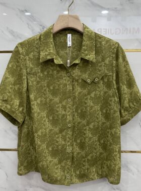 842专柜正品新款夏季女装时尚翻领短袖妈妈装打底雪纺衫显瘦上衣