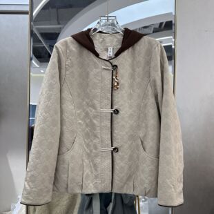 新款 可卸载帽子妈妈装 春季 时尚 打底国风短外套 女装 26A06专柜正品