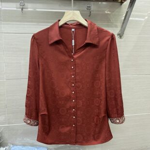 春季 新款 女装 时尚 打底上衣女08 SXMR26 国风套头妈妈装 A08专柜正品