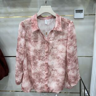 春季 新款 CT2622专柜正品 上衣22 时尚 翻领套头雪纺衫 女装 丽诗信LSX