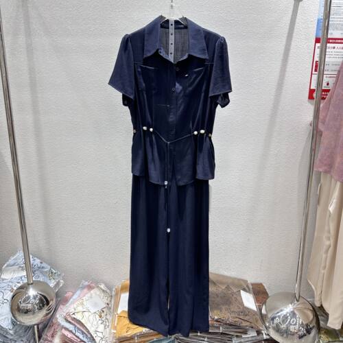 鑫依秀2606专柜正品新款夏季女装时尚翻领短袖+裤子两件套妈妈装