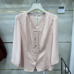 春季 新款 CT2623专柜正品 上衣女23 时尚 套头七分袖 女装 丽诗信LSX